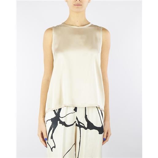 ICONA blusa crema in viscosa con apertura sul retro