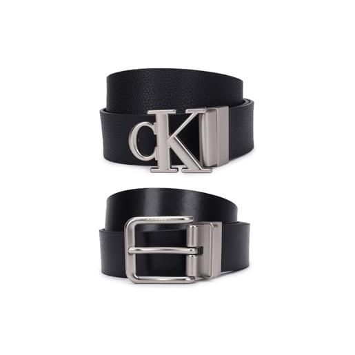Calvin Klein ckj belt giftpack classic + monogram belt w95 black - kürzbar