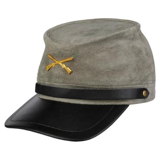 Cappellishop cappello sudista in pelle camoscio beanie taglia unica - grigio