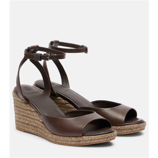 Brunello Cucinelli espadrillas con zeppa in pelle