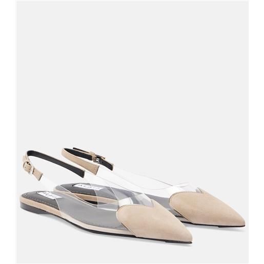 Alaia alaã¯a ballerine slingback cåur in suede e pvc