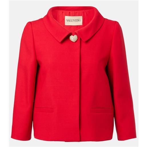 Valentino blazer in crepe couture con decorazioni