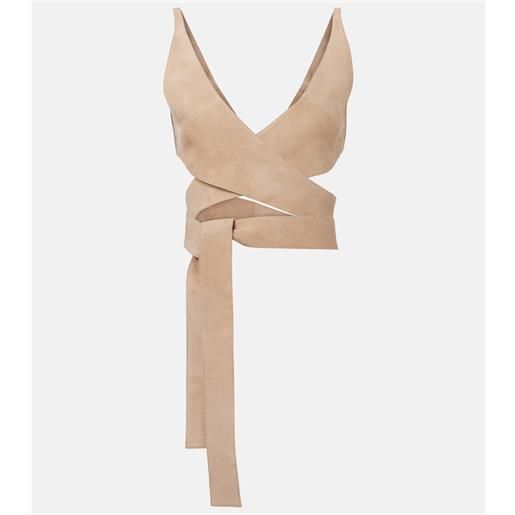 Alaia alaã¯a top cropped in suede