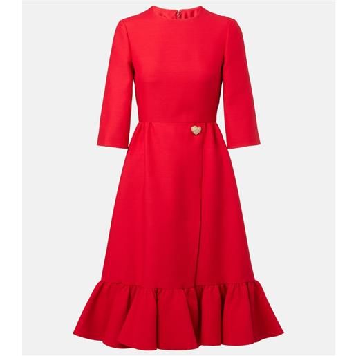 Valentino abito midi in crepe couture con ruches