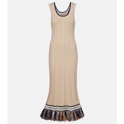Simkhai abito midi julianna in cotone e cashmere