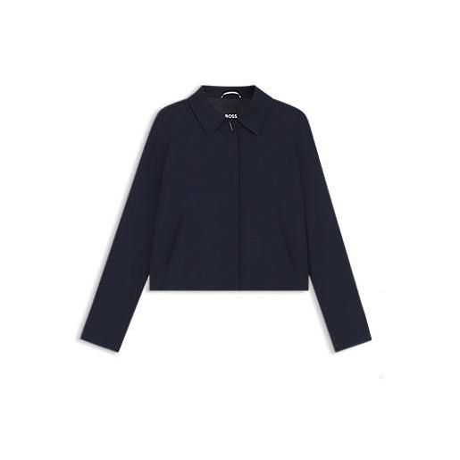 BOSS blazer in crêpe con chiusura nascosta, blu scuro