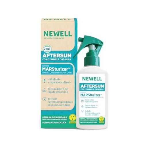NEWELL | aftersun con citronella biologica | lozione idratante anti-zanzare | bambini e adulti | spray efficace contro la zanzara tigre 3 ore | bottiglia 100 ml 100% riciclabile e riciclabile