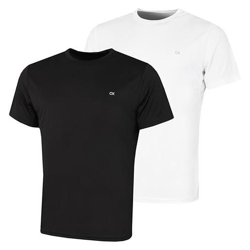 Calvin Klein uomo 2025 confezione 2 t-shirt performanti - nero/bianco - m