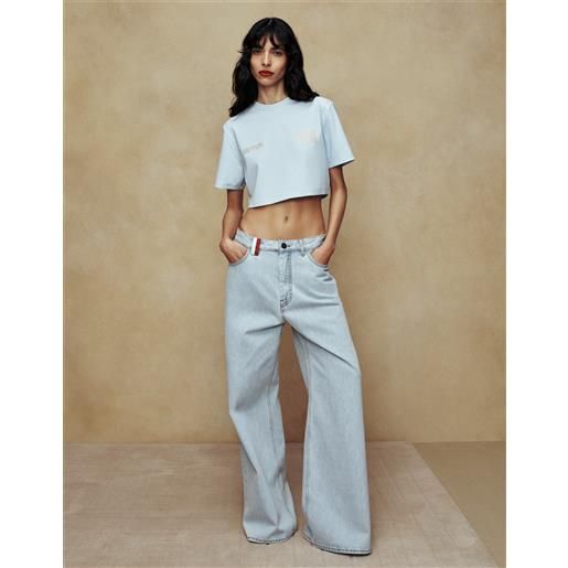 Ferrari t-shirt in jersey Ferrari x charles leclerc - female camicie e t-shirt steel blue m