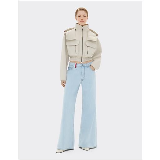 Ferrari parka cropped in gabardine Ferrari x charles leclerc - female giacche e capispalla ecru 40