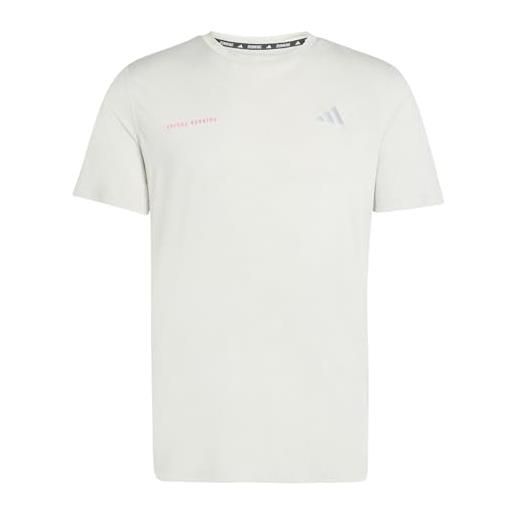 adidas uomo own the run melange t-shirt, orbit grey, xxl