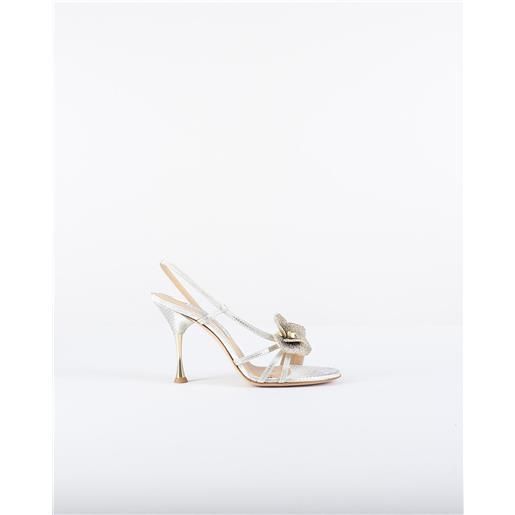FRANCESCO SACCO sandali argento con accessorio sul davanti