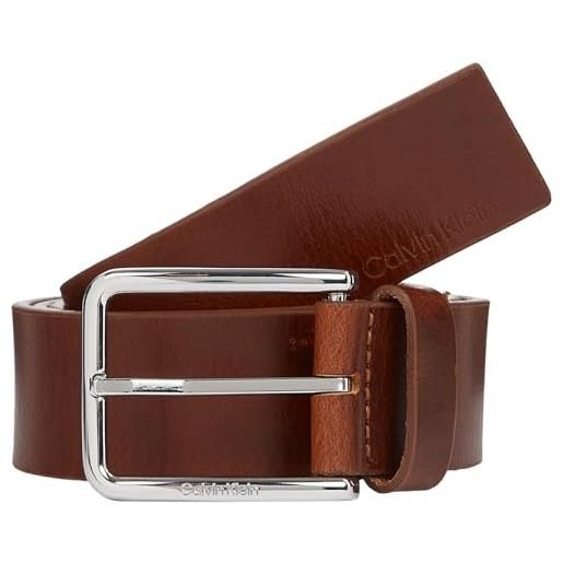 Calvin Klein cintura uomo warmth oiled grain 3.5 cm cintura in pelle, marrone (dark tan), 85 cm