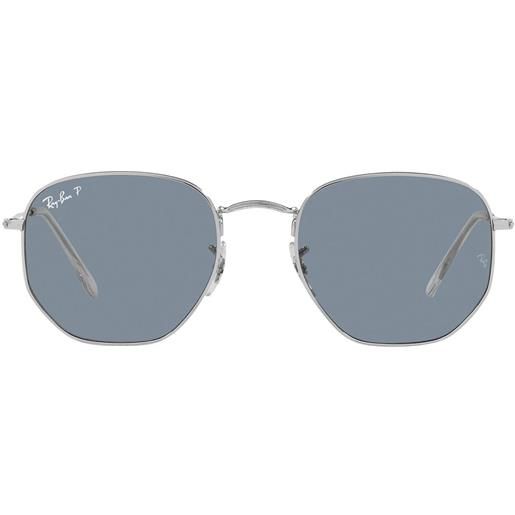 Ray-Ban occhiali da sole rb3548n 003/02 hexagonal grigio/blu unisex polarizzati