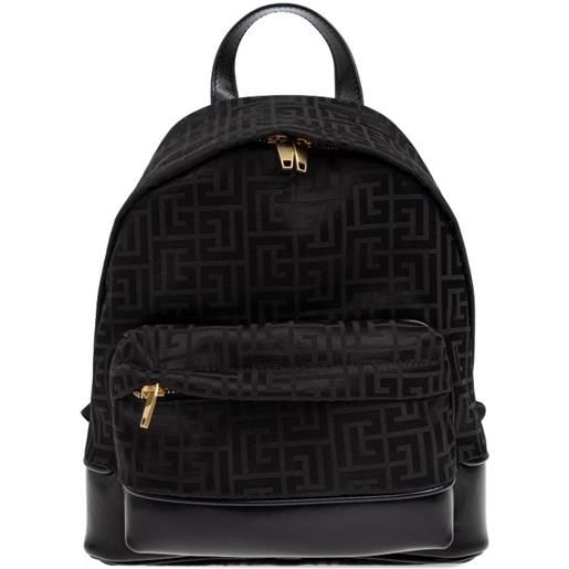 Balmain Kids zaino con monogramma jacquard - nero