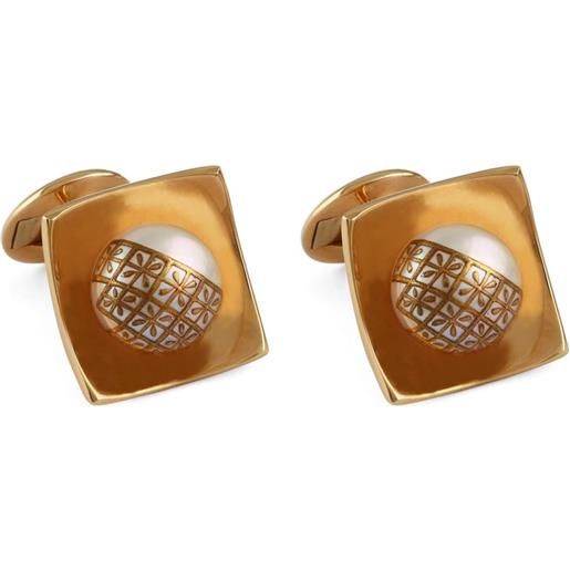 Tateossian gemelli maki-e in oro rosa 18kt con perle