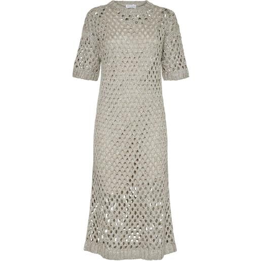 Brunello Cucinelli abito midi dazzling - toni neutri
