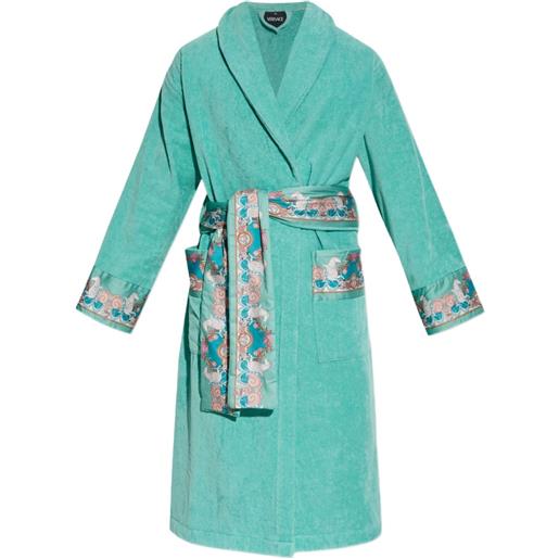 Versace vestaglia con ricamo - verde