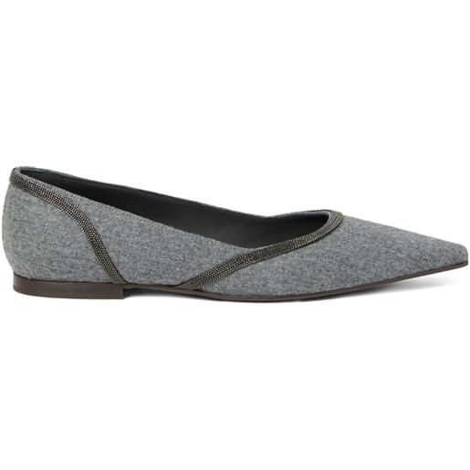 Brunello Cucinelli ballerine in flanella - grigio