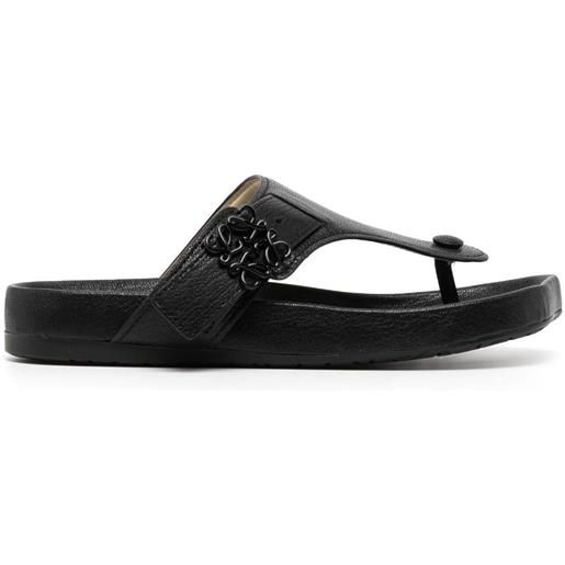 LOEWE infradito con placca logo - nero