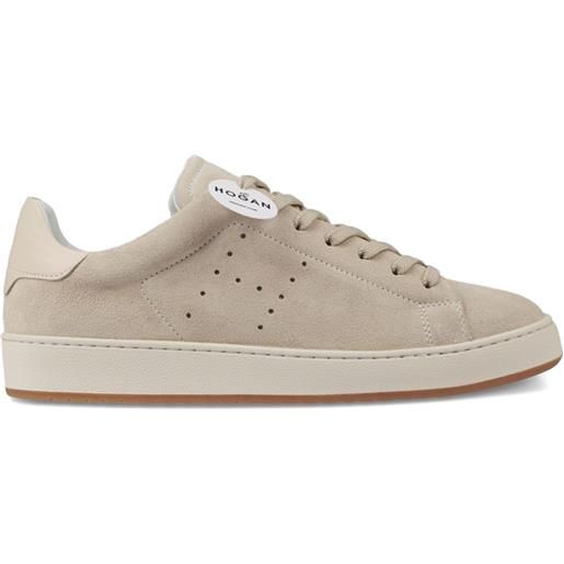 Hogan sneakers stringate in pelle scamosciata - toni neutri