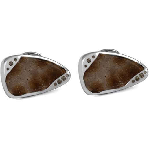 Tateossian gemelli drusy con agata e diamanti - bianco