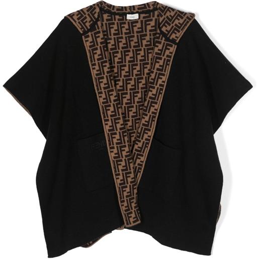 Fendi Kids mantella con motivo ff - nero