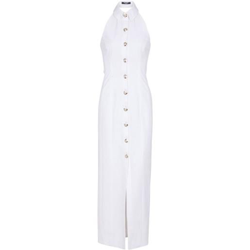 Balmain abito midi in popeline - bianco