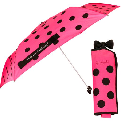 Camomilla ombrello mini w/fiocco rosa fucsia