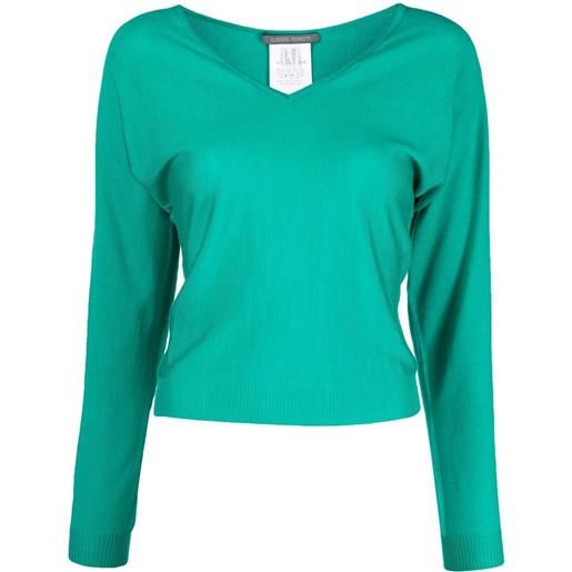 Alberta Ferretti felpa con scollo a v - verde
