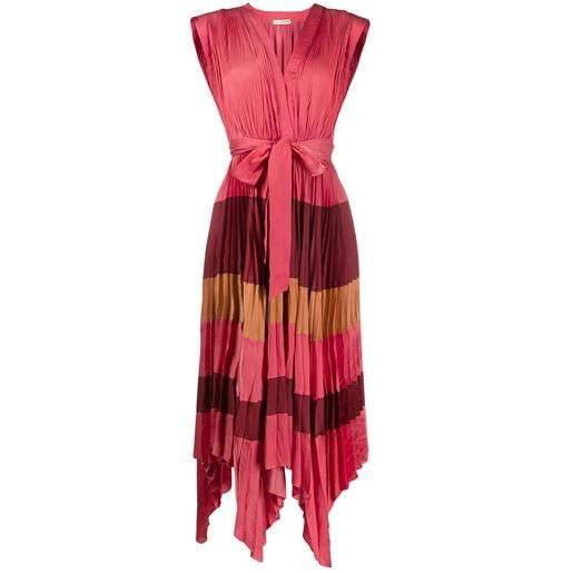 Ulla Johnson vestito plissettato a righe - rosa