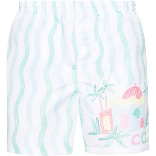 Casablanca shorts da bagno con stampa memphis - bianco