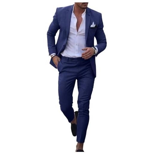 Leader of the Beauty abito da uomo slim fit 2 pezzi abiti da sposa con un bottone giacca gilet e pantaloni, verde chiaro, m