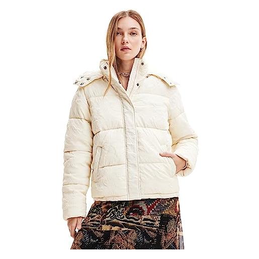 Desigual padded_calgary pantaloncini da donna in pile, bianco, m