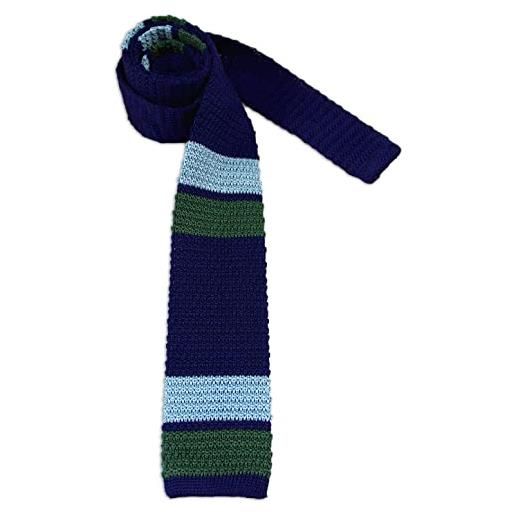 The Regimental Shop cravatta di seta lavorata a maglia royal corps of signals, blu/verde/argento. , taglia unica