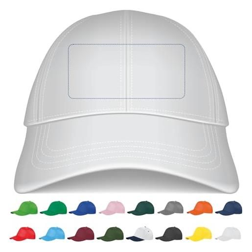 Hole Gadget stock da 10 cappellini personalizzati con logo gadget personalizzabili promozionali con stampa per eventi, gite, fiere, aziendali berretti pubblicitari da uomo e donna stampati con visiera