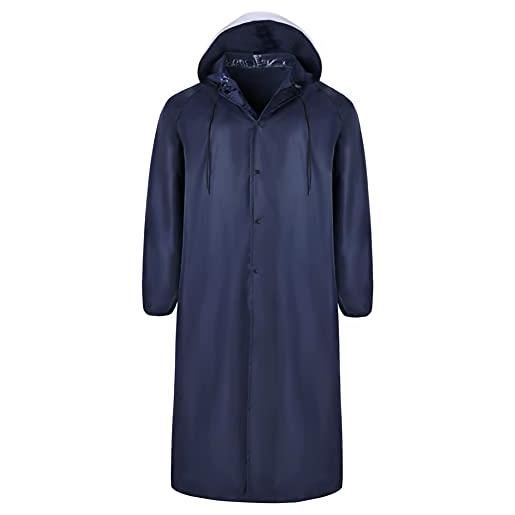 Impermeabile Uomo Antipioggia Lungo Poncho Pioggia Impermeabile
