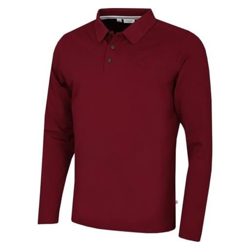 Calvin Klein 2025 polo da golf campus a maniche lunghe da uomo - borgogna - l