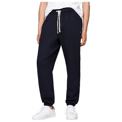 Tommy Hilfiger uomo pantaloni da jogging essential fleece con coulisse, blu (desert sky), m