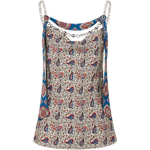 Rabanne top con stampa paisley - toni neutri