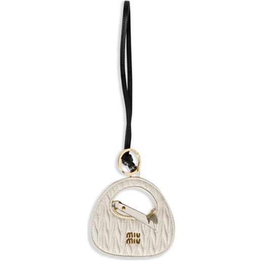 Miu Miu portachiavi con pendente - bianco