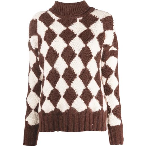 Plan C maglione a collo alto - marrone