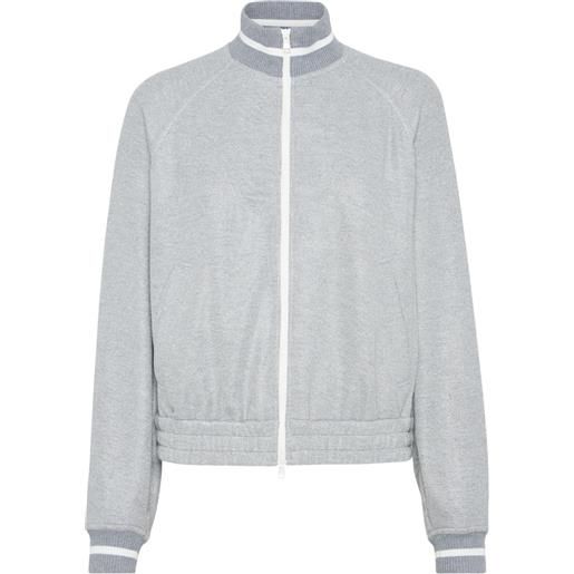 Brunello Cucinelli bomber in misto cotone - grigio