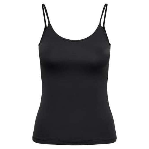 ONLY onlea s/l new canottiera jrs noos top, nero, s donna