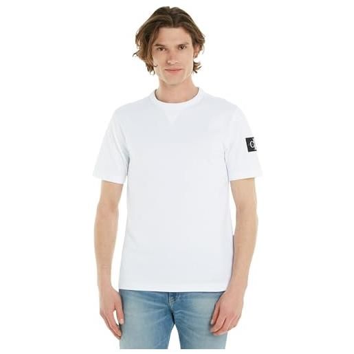 Calvin Klein uomo t-shirt maniche corte regular tee con etichetta con logo, nero (ck black), xl