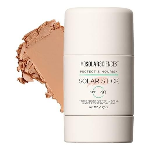 MDSolarSciences stick solare colorato spf 40 - assorbimento sulla pelle - effetto leggero e opaco - formula minerale pura - niente segni bianchi - vegano e senza profumo - 17 g