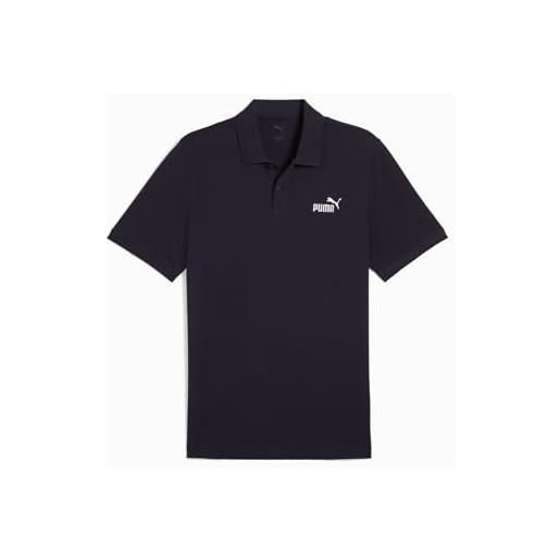 Puma polo da uomo ess no. 1 in piqué con logo, colore: blu navy, xl