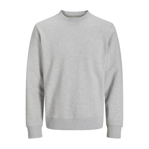 JACK & JONES sweat crew neck jprcclogan-felpa girocollo noos, chiaro grigio melange, m uomo