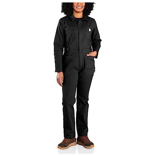Carhartt tuta da donna relaxed fit canvas coverall pantaloni e salopette, nero , xs
