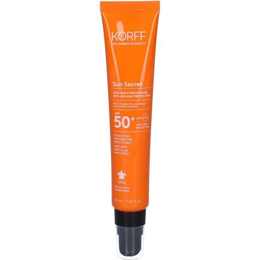 KORFF Srl korff sun secret fluido viso antimacchie effetto mat spf50+ 50ml